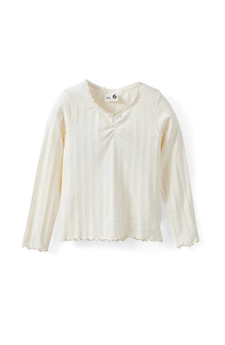 Cotton On Kids Kid's Jade Ruched Long Sleeve Top, Main, color, Dark Vanilla