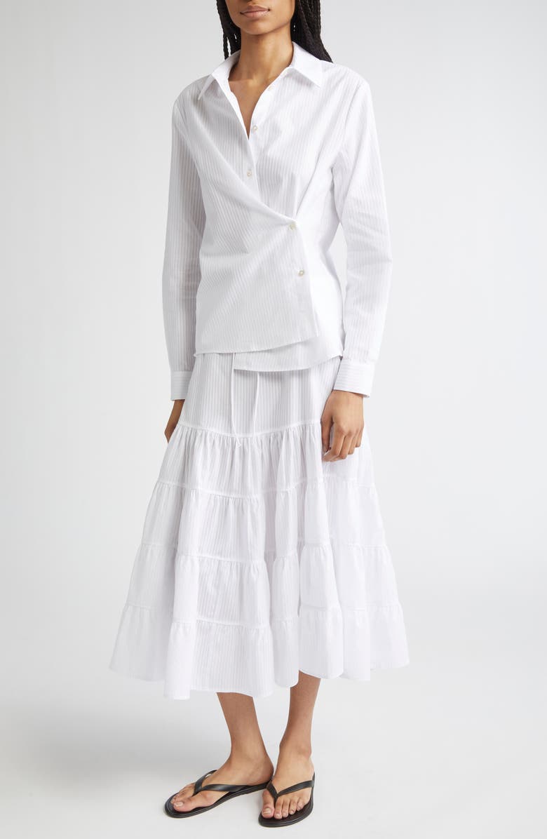 Paloma Wool Donald Stripe Button-Up Shirt, Alternate, color, White