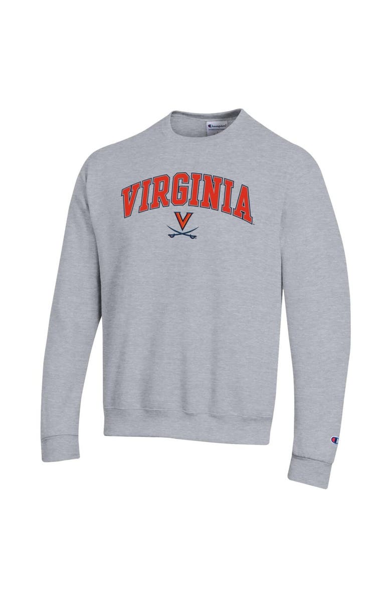 Champion Men's Champion  Heather Gray Virginia Cavaliers Arch Over Logo Pullover Sweatshirt, Alternate, color, Heather Gray