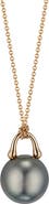 Roseate TreasureLock Tahitian Pearl Pendant Necklace, 9mm