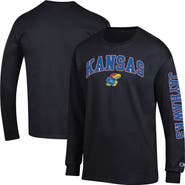 Champion Men's Champion Black Kansas Jayhawks Arch Over Logo 2-Hit Long Sleeve T-Shirt