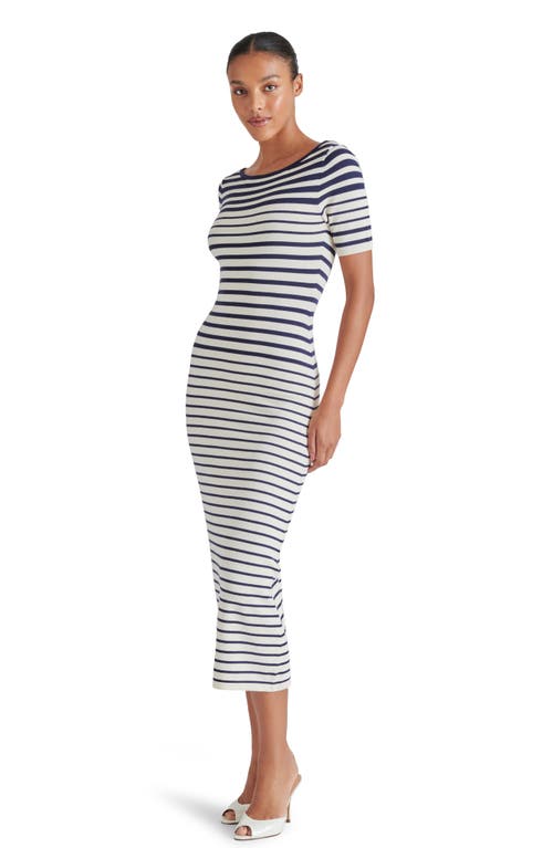 Steve Madden Selah Stripe Knit Midi Dress In Ivory Stripe