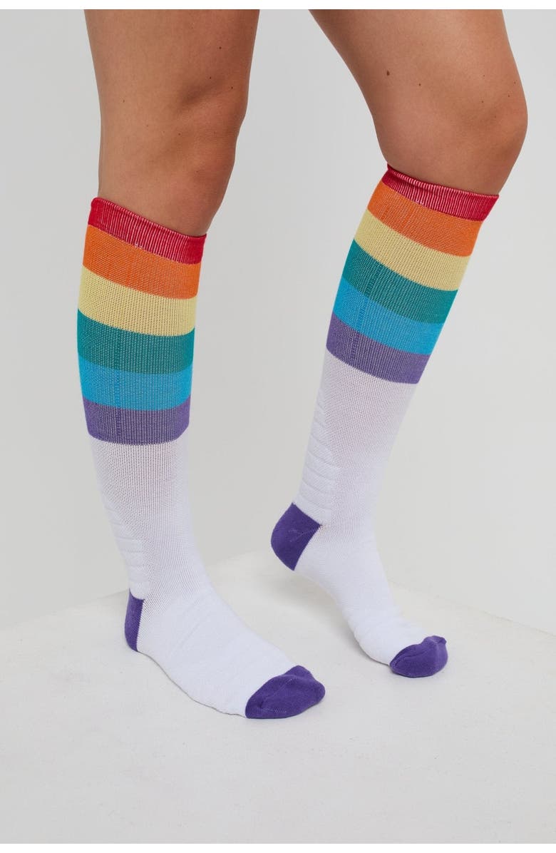 OOSC Rainbow Road Ski / Snowboard Sock, Main, color, Multi-Colour