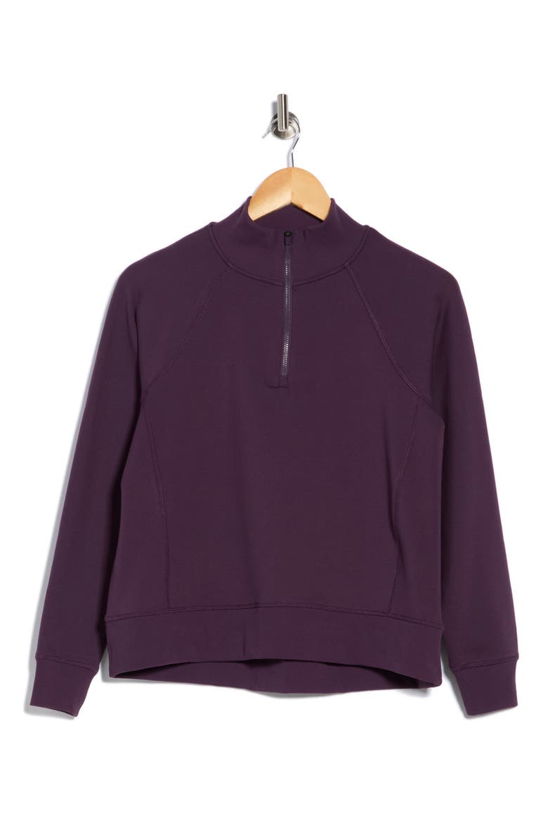 Mia Quarter Zip Sweatshirt, Alternate, color, PLUM PERFECT
