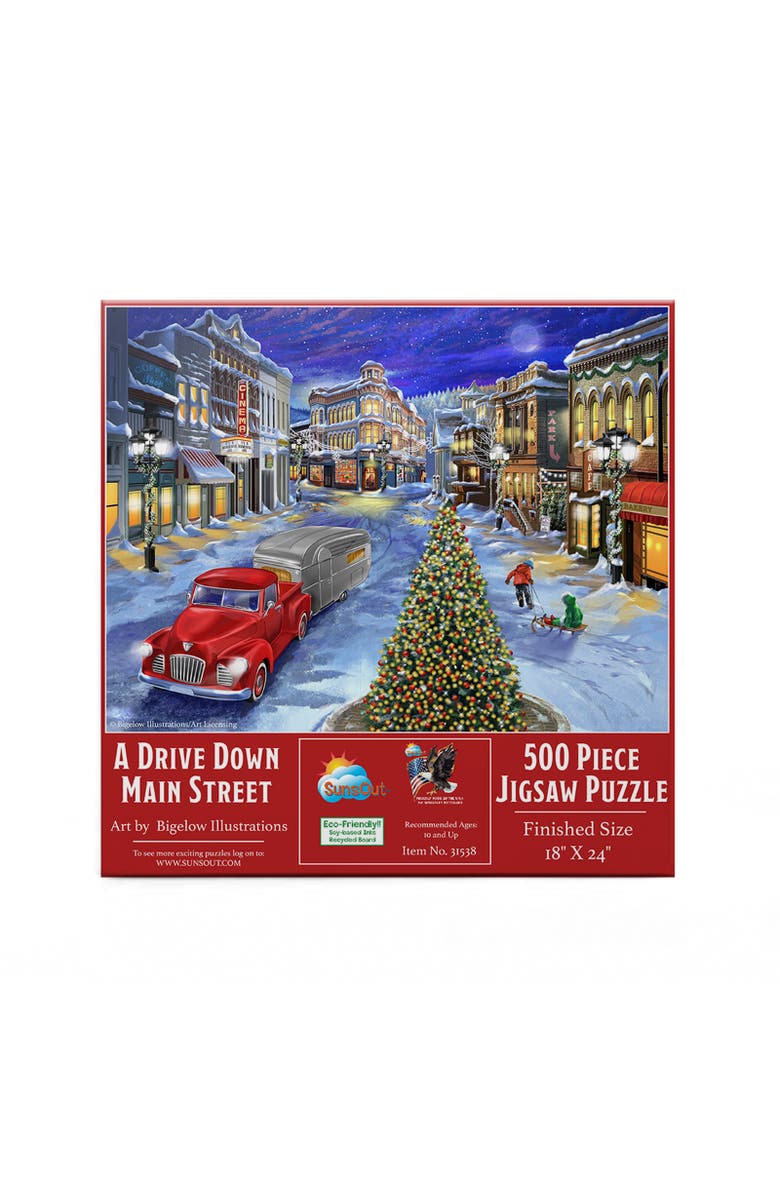 Sunsout A Drive Down Main Street 500 piece Jigsaw Puzzle for Adults, Alternate, color, Multicolor