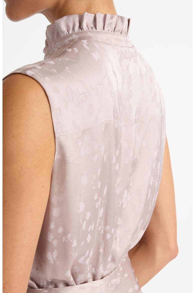 Nirva Sleeveless Dress in Tonal Floral Jacquard, Alternate, color, Lilac Shadow