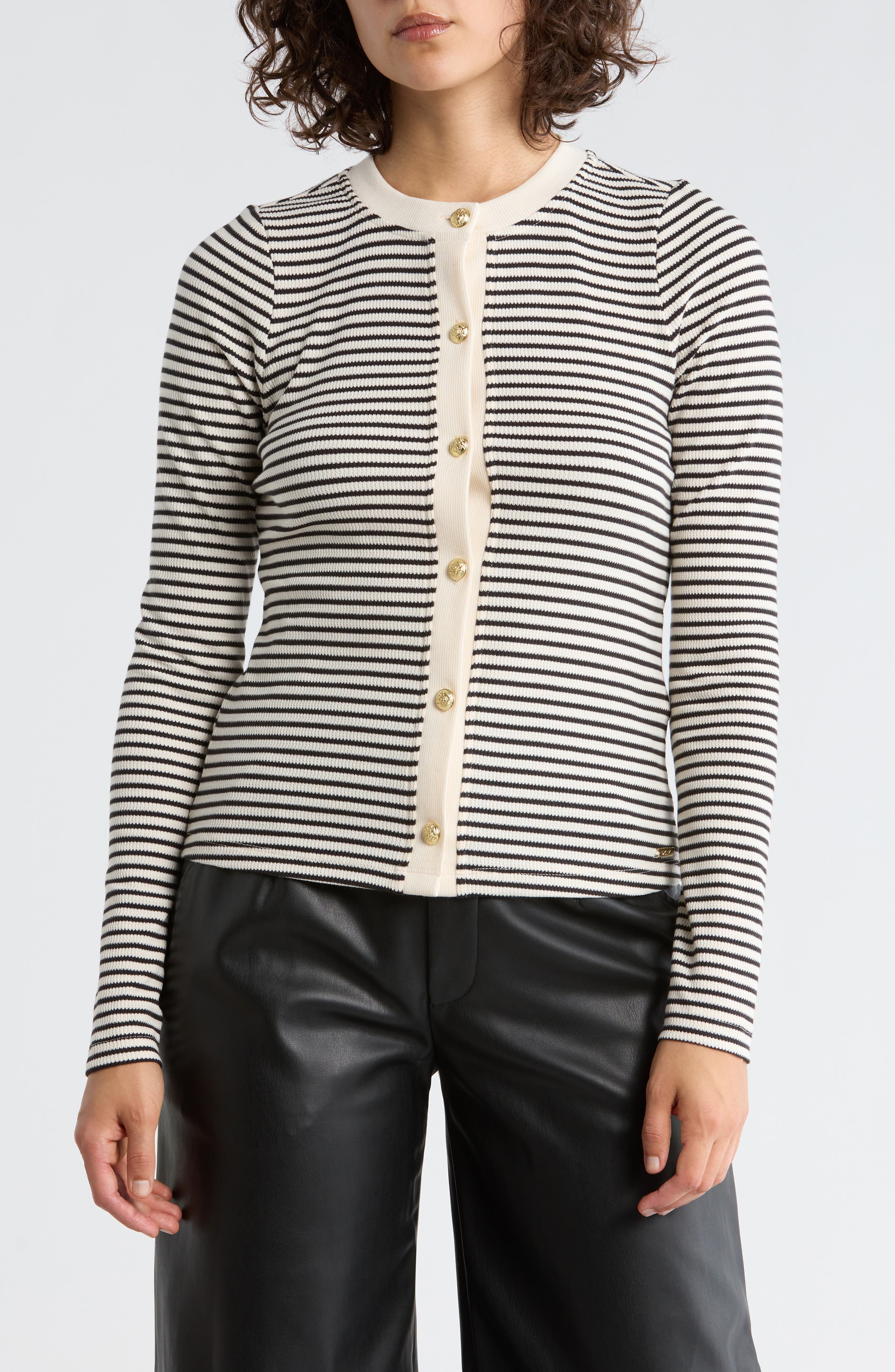 DKNY Jeans Rib Knit Cardigan
