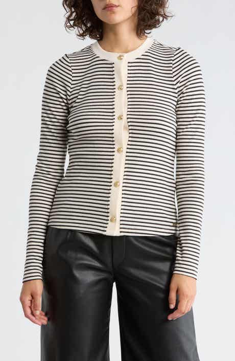 DKNY Jeans Rib Knit Cardigan