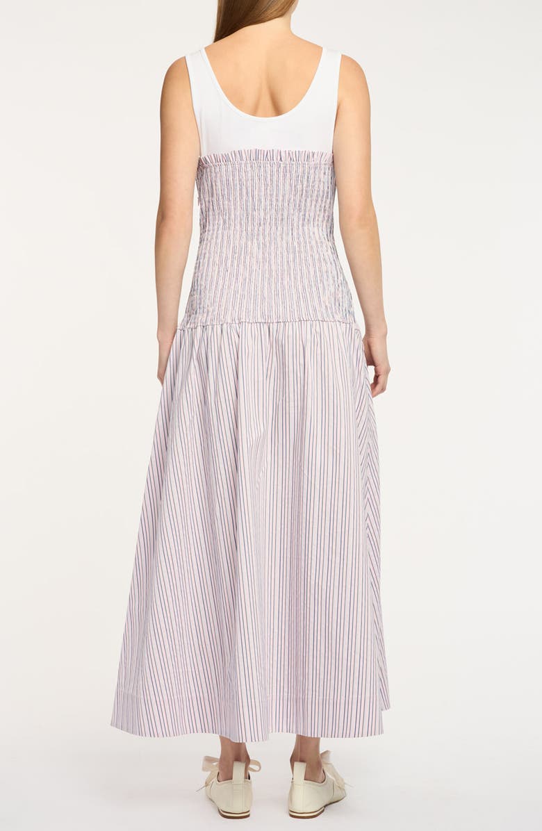 Cinq à Sept Sophie Stripe Maggie Sleeveless Dress, Alternate, color, Strawberry Cream/ Blue