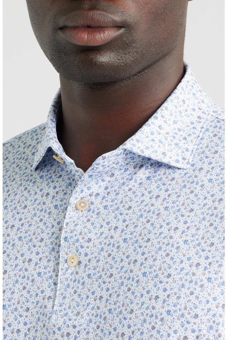 Ranch Water Floral Summer Comfort Perfomance Jersey Polo, Alternate, color, WHITE