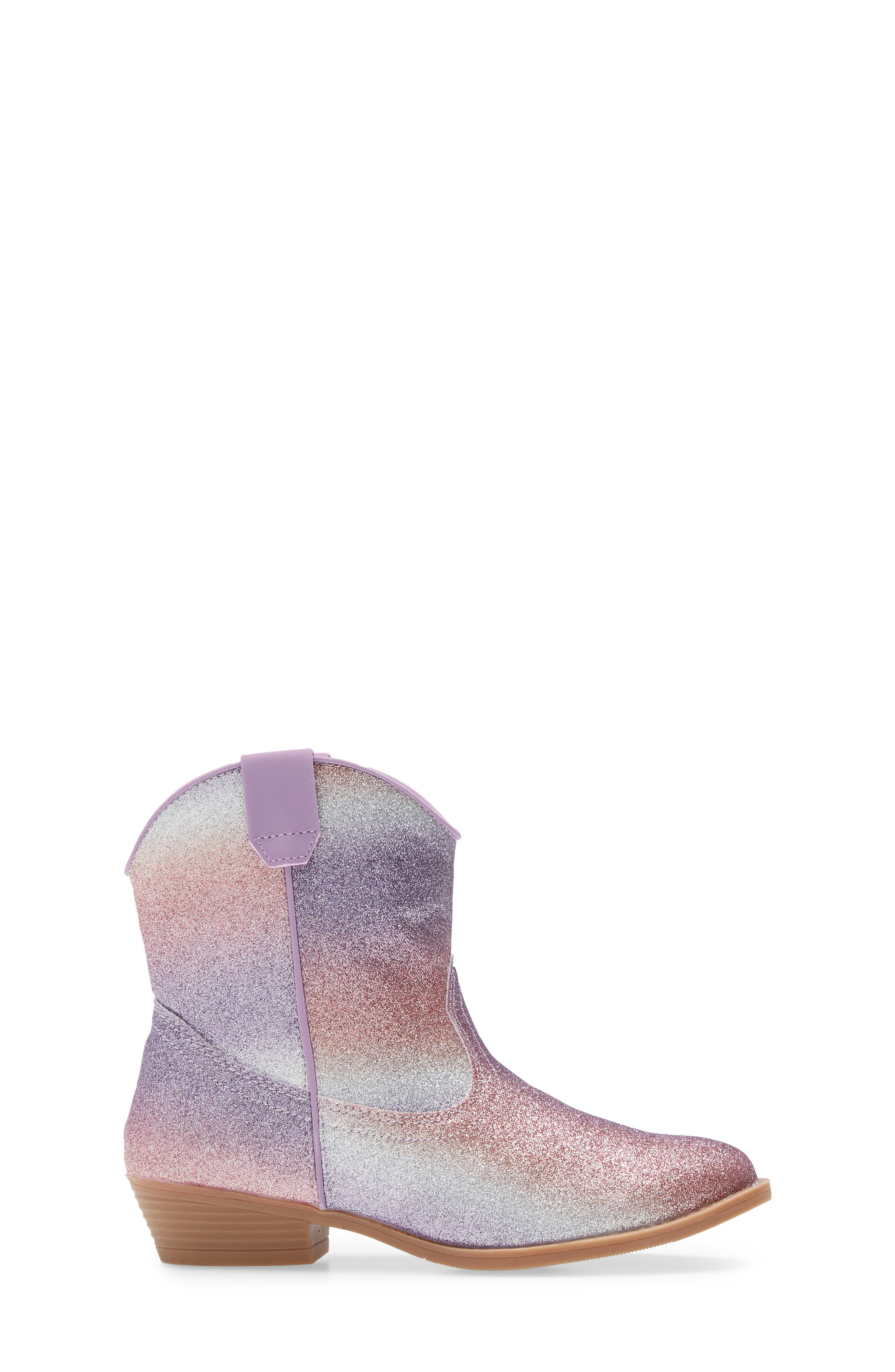 Glitter Western Bootie, Alternate, color, PINK MULTI GLITTER PU