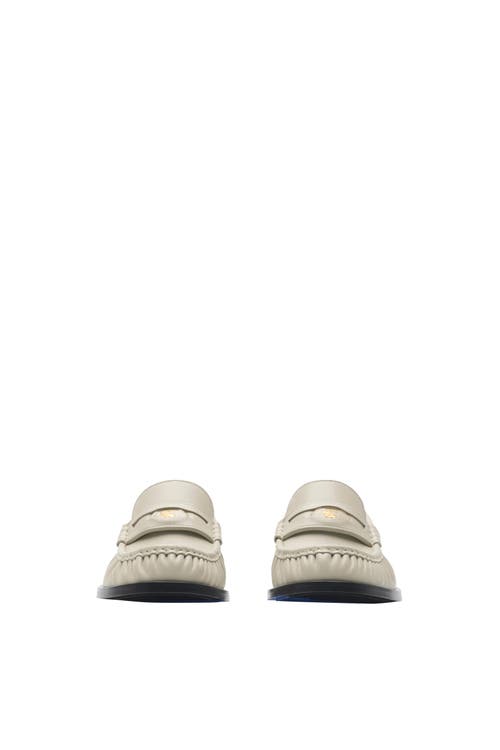 Burberry Cadet Grained Calf Leather Penny Loafers In Neutral