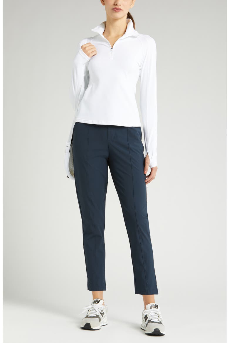 Replay Piqué Quarter Zip Top, Alternate, color, WHITE