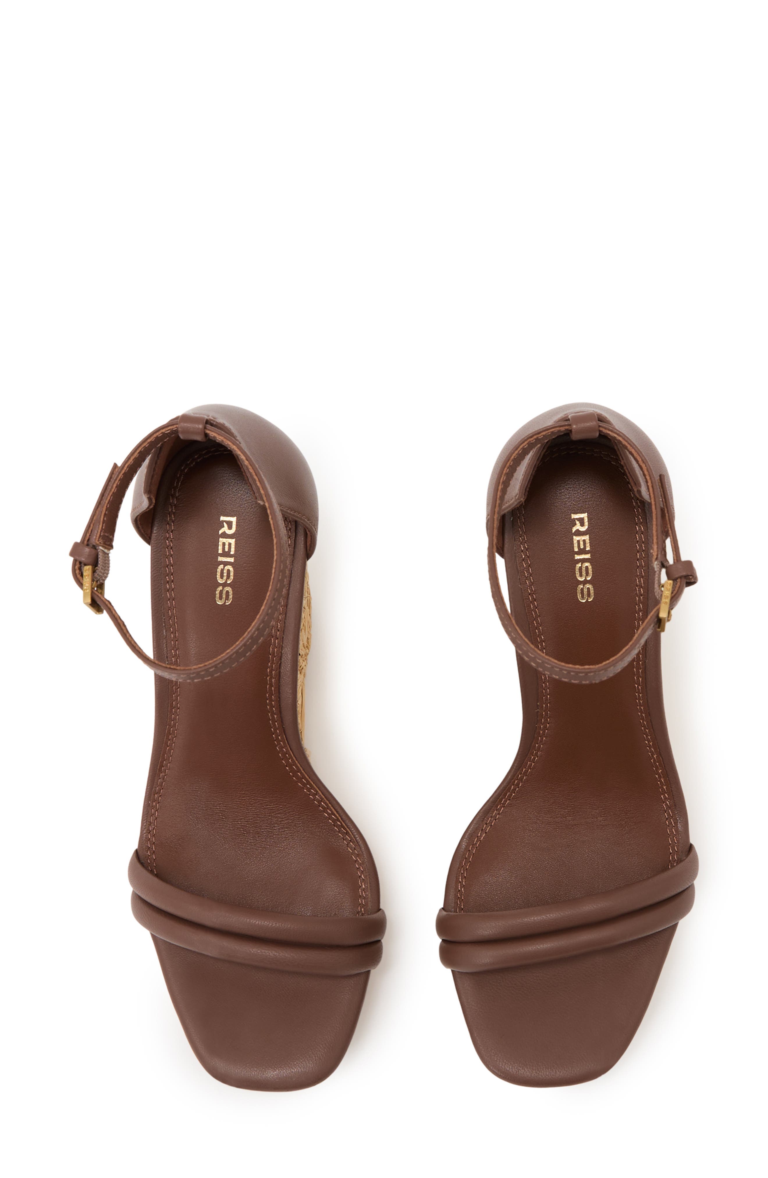 Reiss Hazel Ankle Strap Platform Wedge Sandal, Alternate, color, Tan