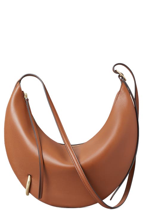 Pierced Leather Crossbody Bag