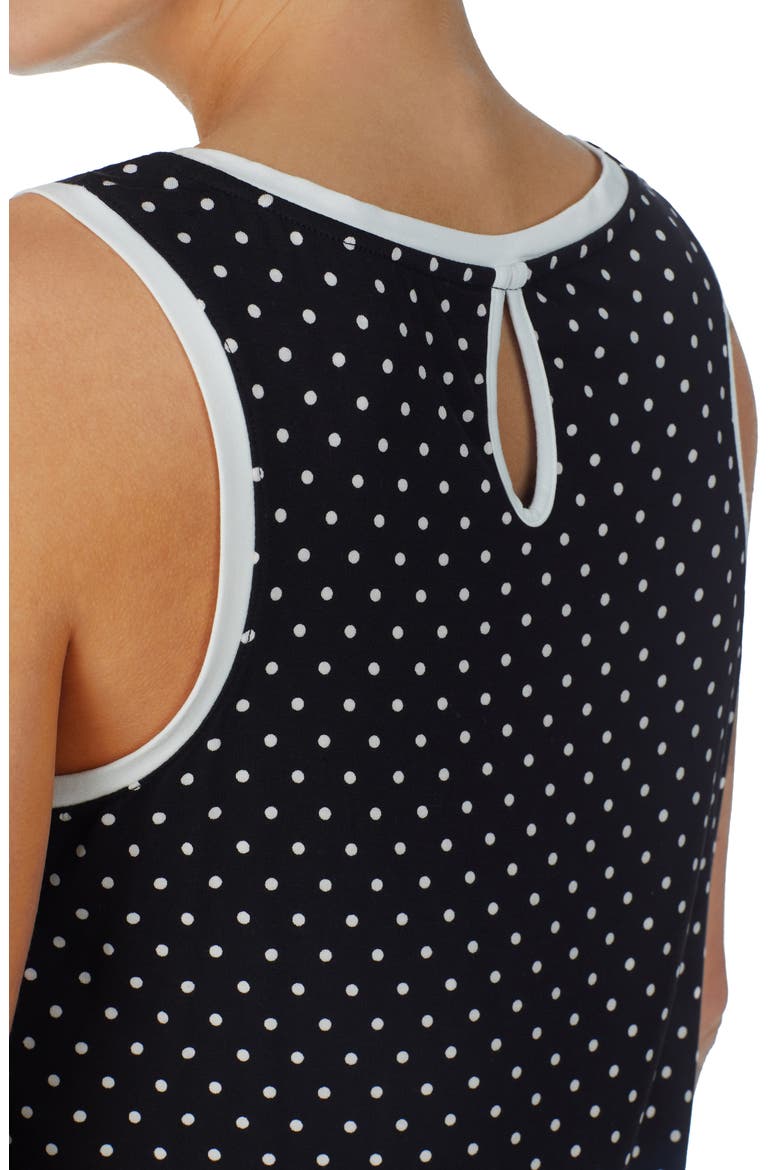 sleeveless short pajamas, Alternate, color, BLACK IVORY DOT