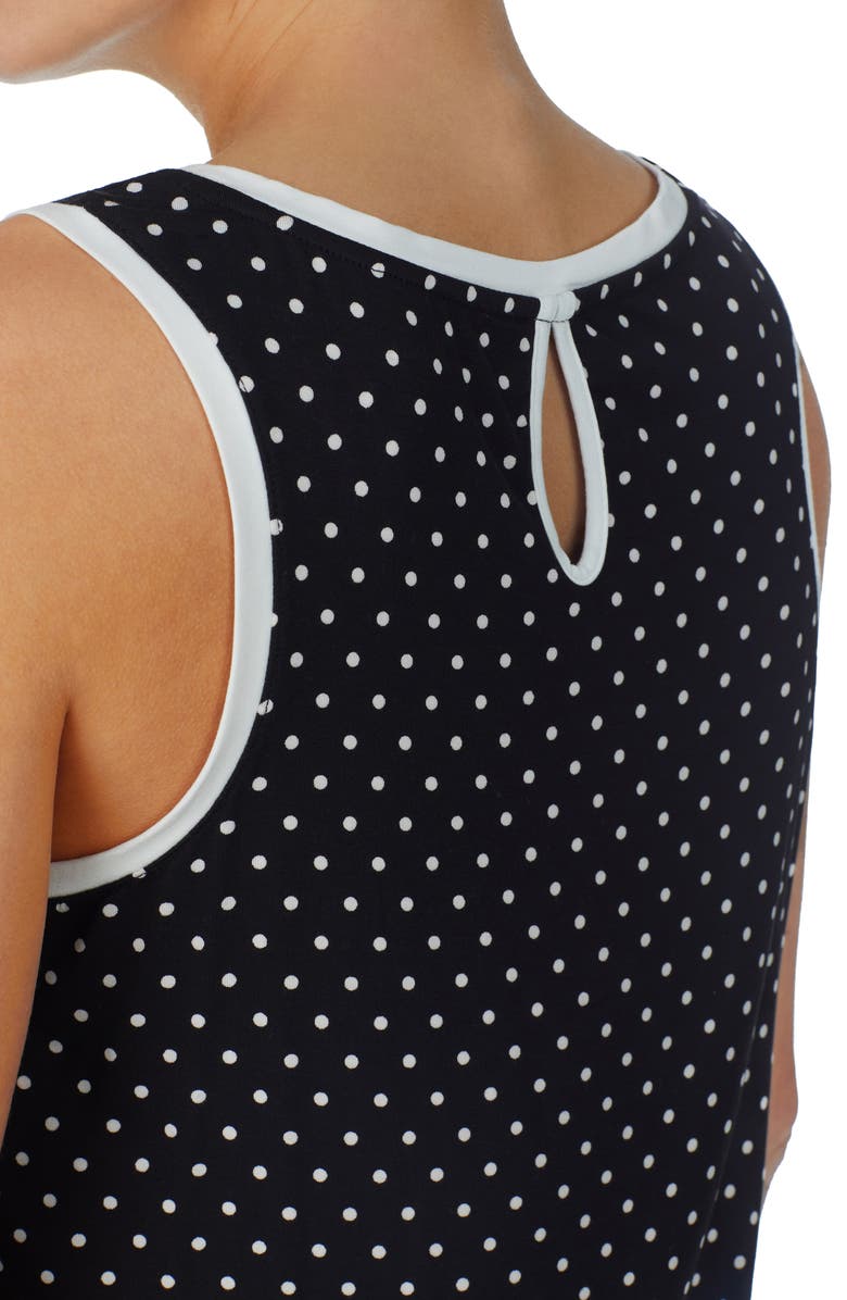 Kate Spade New York sleeveless short pajamas, Alternate, color, Black Ivory Dot