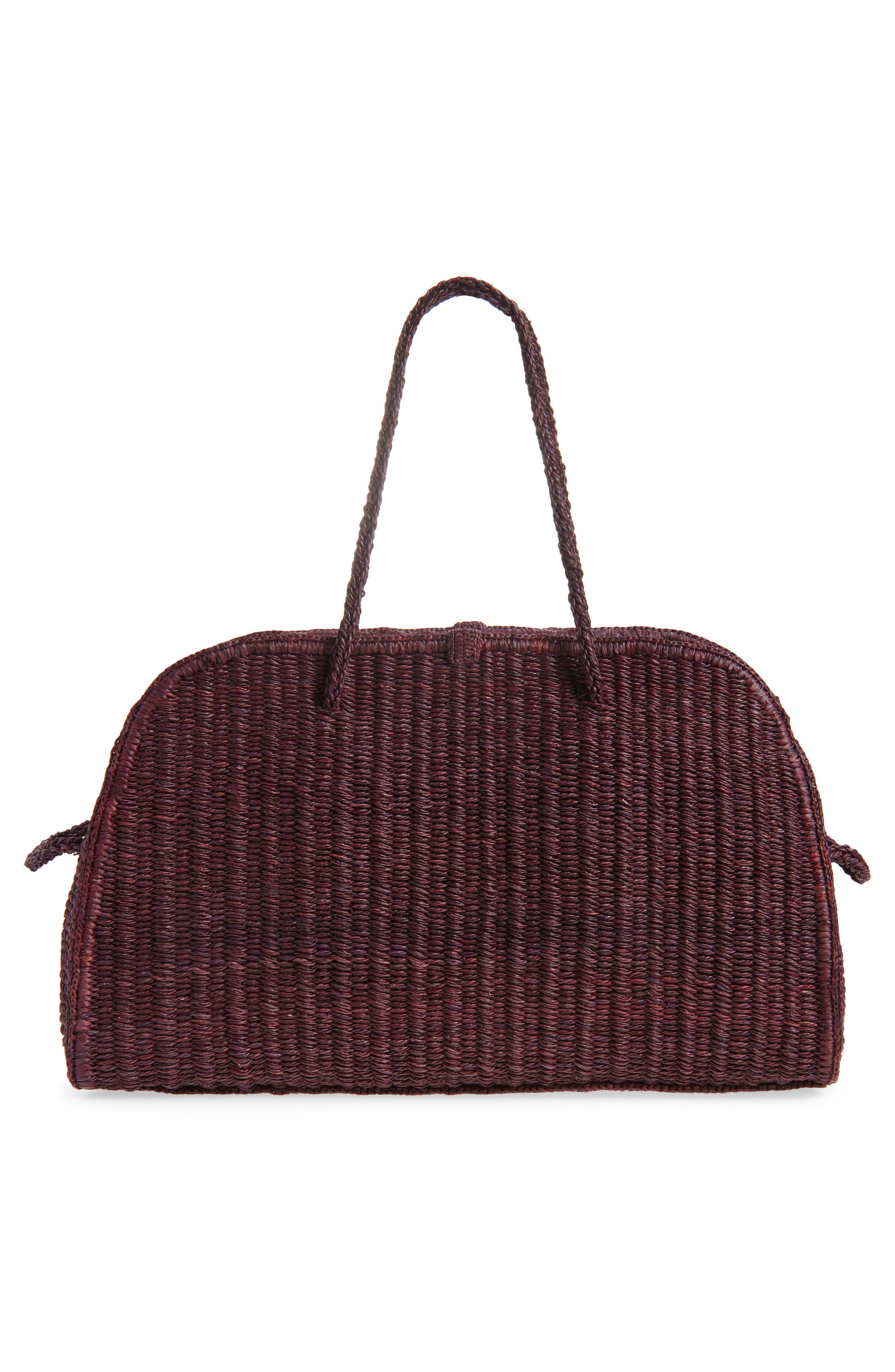 Jacquemus Le Grand Turismo Raffia Bowling Bag, Alternate, color, Brown 850