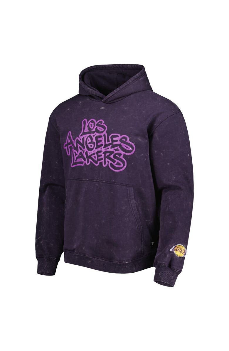 THE WILD COLLECTIVE Unisex The Wild Collective Purple Los Angeles Lakers Tonal Acid Wash Pullover Hoodie, Alternate, color, Purple