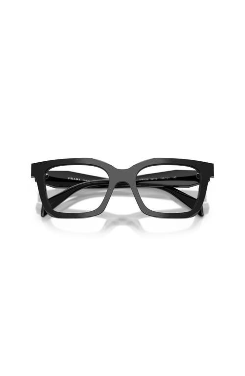 Prada 50mm Irregular Optical Glasses In Black