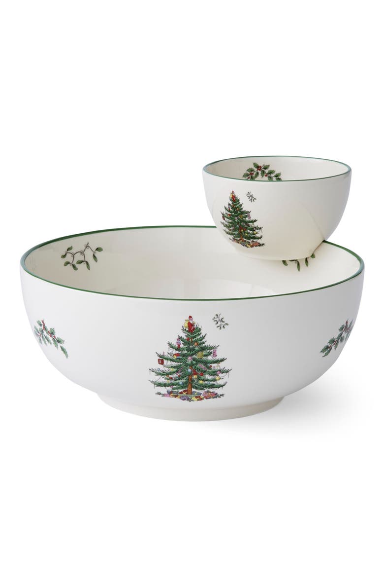 Christmas Tree Tiered Chip & Dip Set, Main, color, GREEN