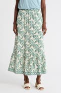 MAX STUDIO Crosshatch Flounce Border Print Skirt