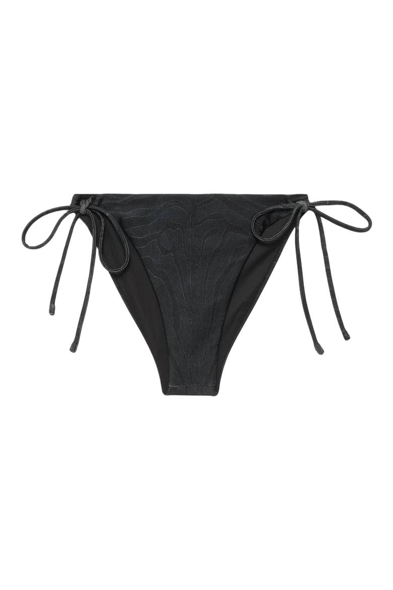 Saph Side Tie Bikini Bottoms, Alternate, color, ZEBRA BLACK