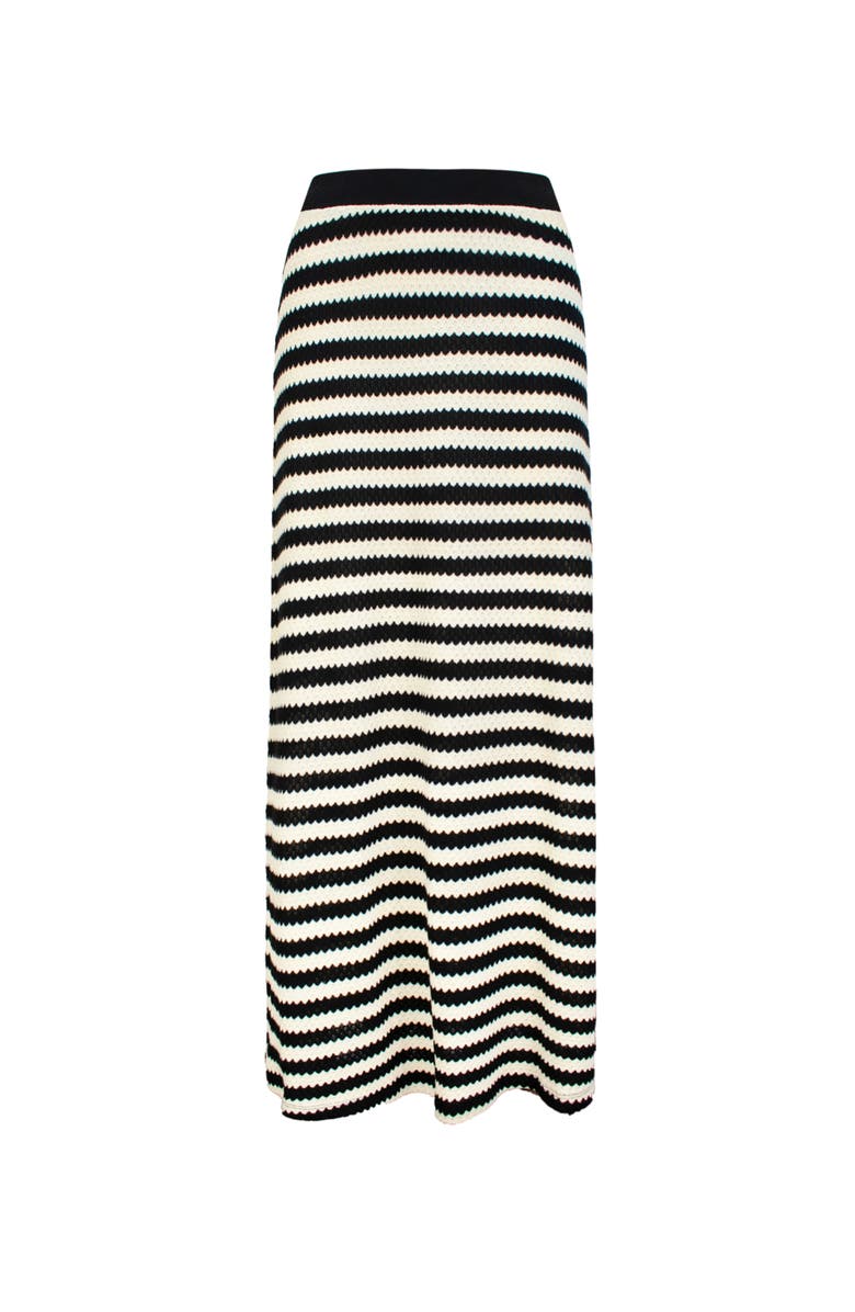 Ro&Zo Mono Stripe Knit Midi Skirt, Alternate, color, Black