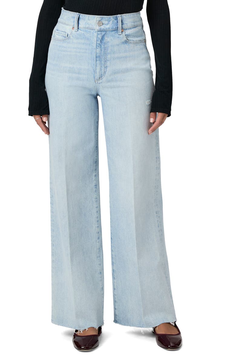 PAIGE Anessa Raw Hem High Waist Wide Leg Jeans, Main, color, 
