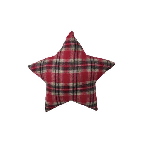Plaid Patchwork Star Pillow in Polyester