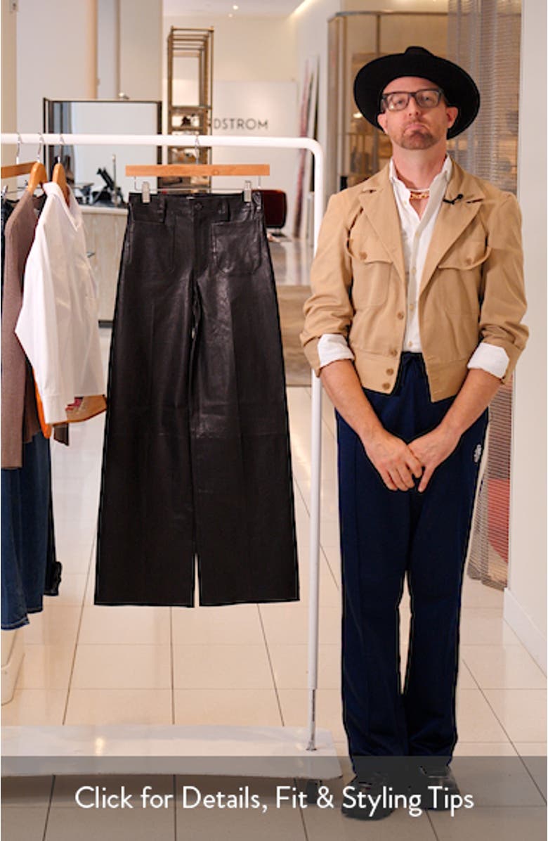 Le Slim Palazzo Leather Pants, sales video thumbnail