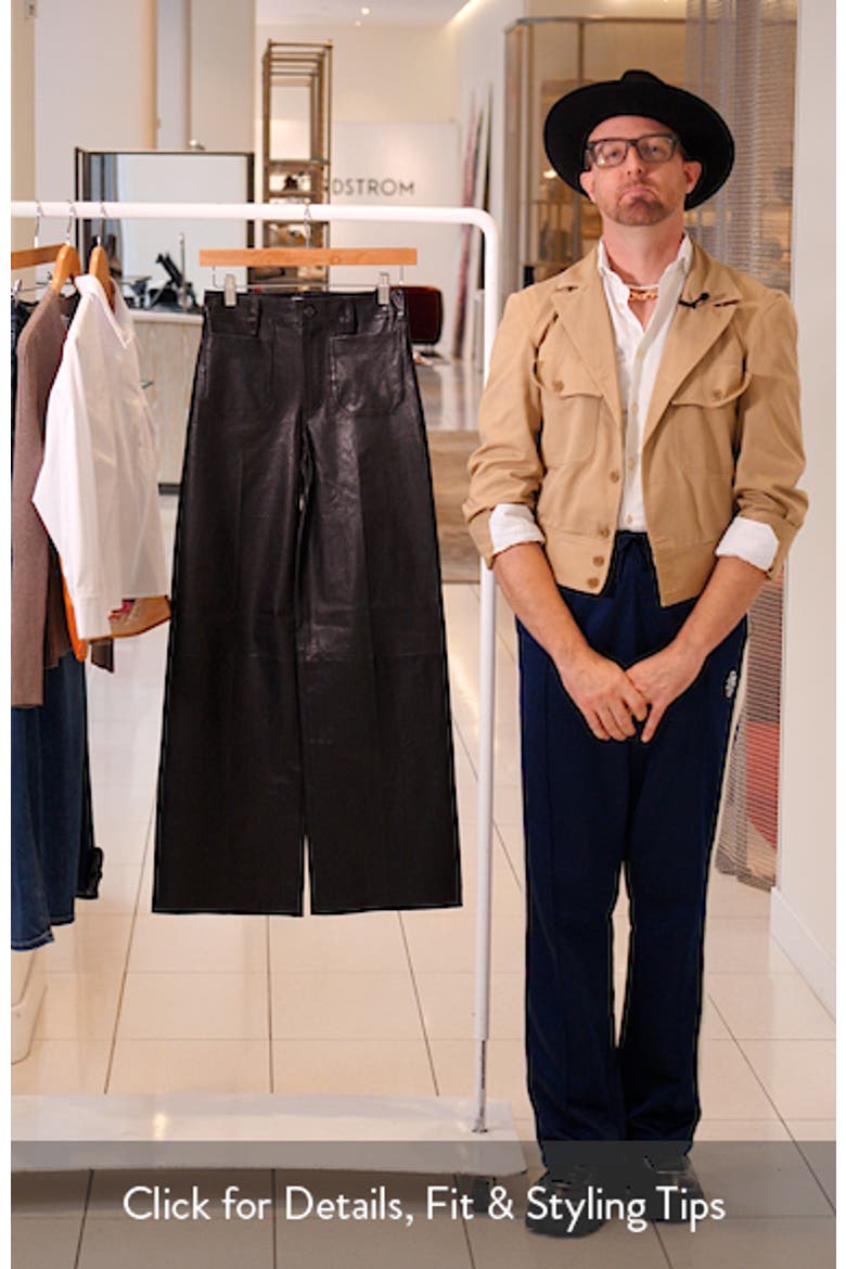 Le Slim Palazzo Leather Pants video