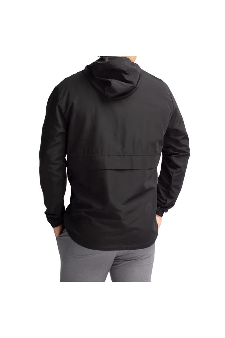 Men's Cutter & Buck Black TCU Horned Frogs Charter Eco Recycled Half-Zip Anorak Jacket, Alternate, color, Black