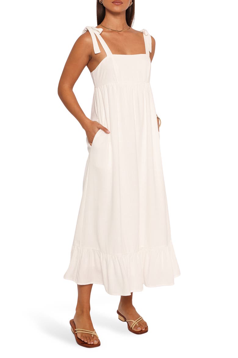 Edison Bow Strap Sundress, Main, color, WHITE