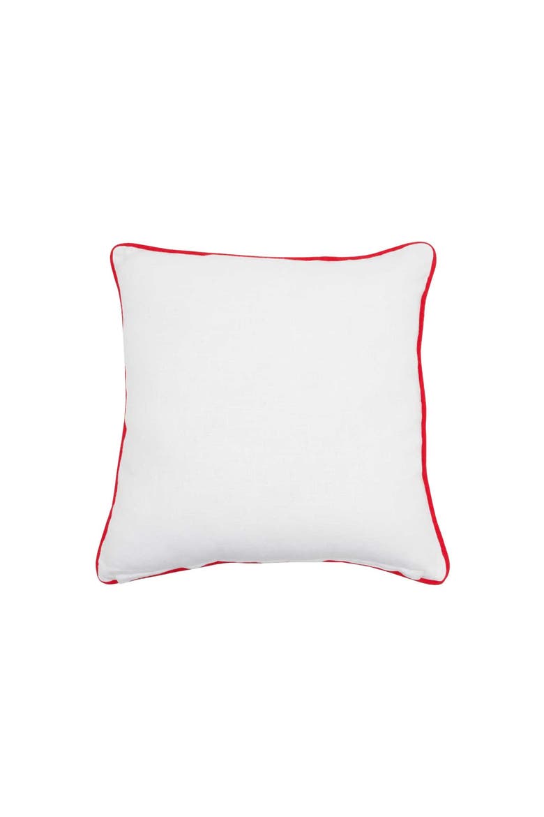 Botanical Snowflake with Berries Christmas Throw Pillow 18" x 18", Alternate, color, Green