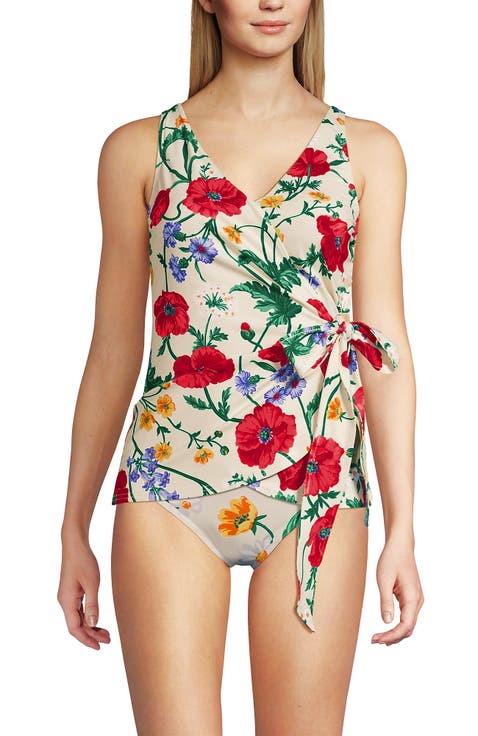 Chlorine Resistant Side Tie V-neck Tankini Swimsuit Top