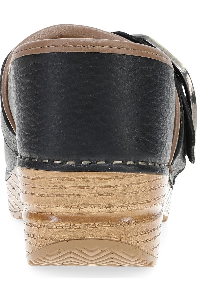 Dansko Pearson Buckle Strap Clog, Alternate, color, Black Tumbled