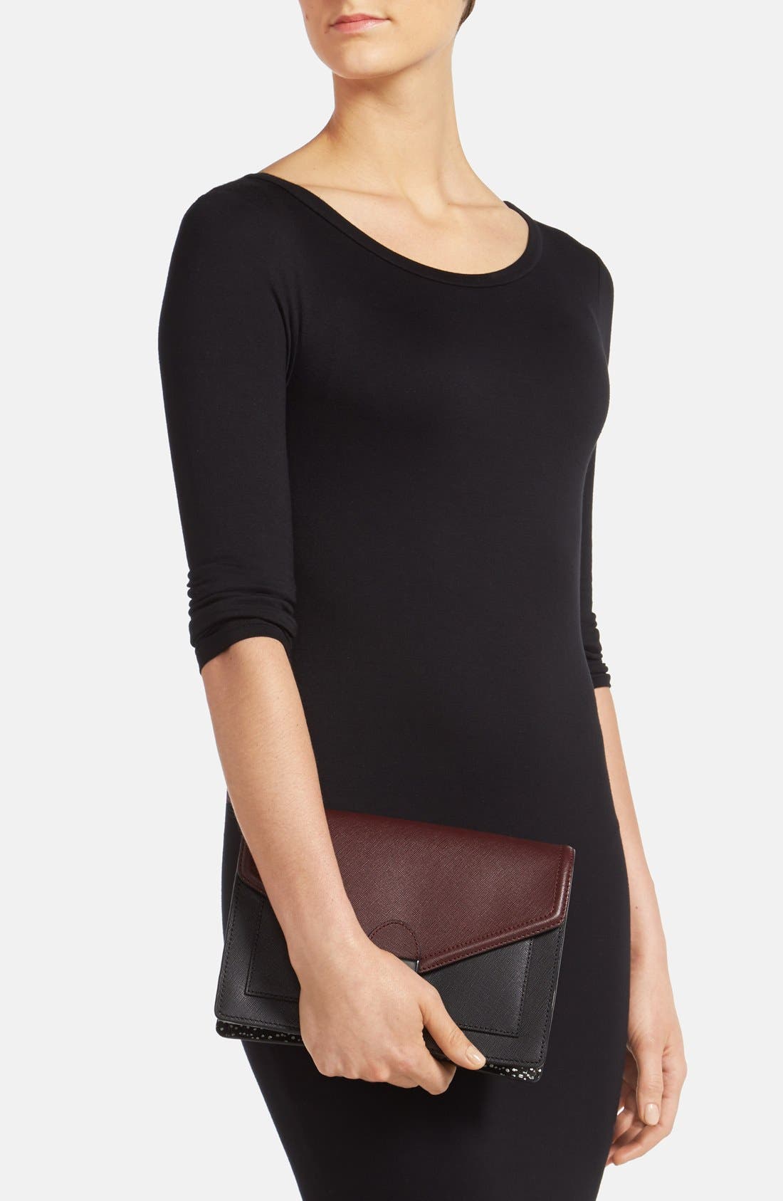 'Rider' Clutch, Alternate, color, MAROON/ BLACK