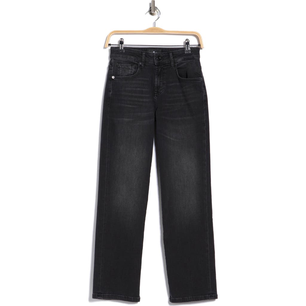 7 For All Mankind Calie Mid Rise Ankle Straight Leg Jeans In Black