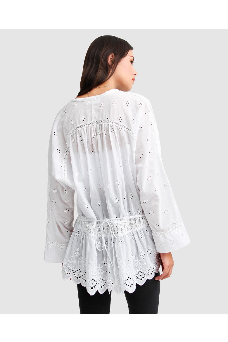 Unbutton Me Eyelet Button Down Shirt, Alternate, color, White