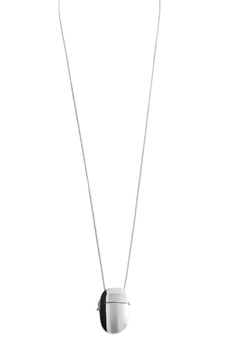 Locket Pendant Necklace, Main, color, SILVER