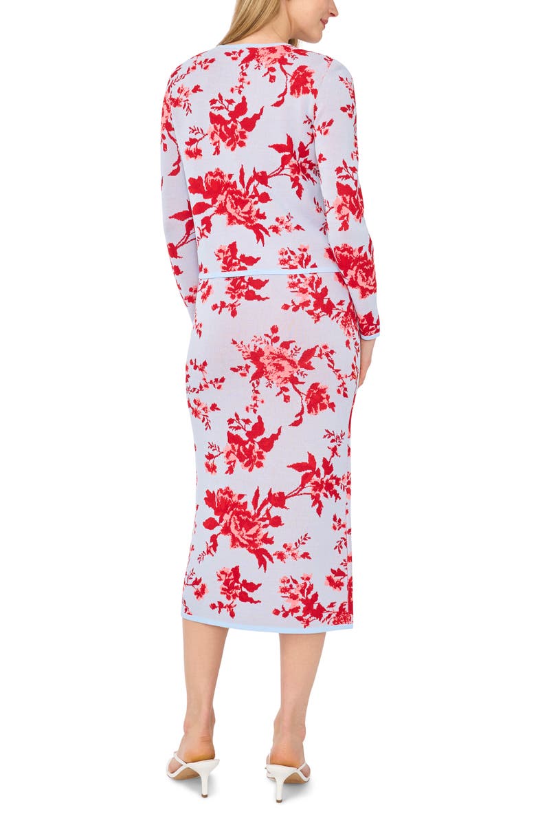 Ted Baker Floral Sleeveless Sweater Dress with Cardigan, Alternate, color, Dusty Sky Blue