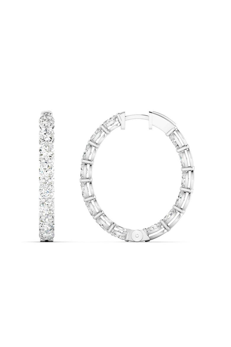 Double Oval Lab Diamond Hoop Earrings in 14K, Alternate, color, White Gold