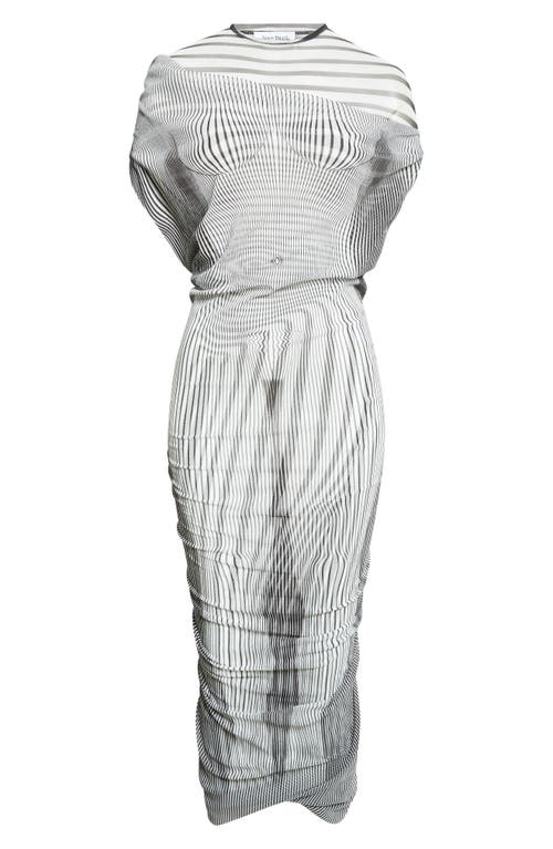Shop Jean Paul Gaultier The Long Draped Body Morphing Dress In White/black