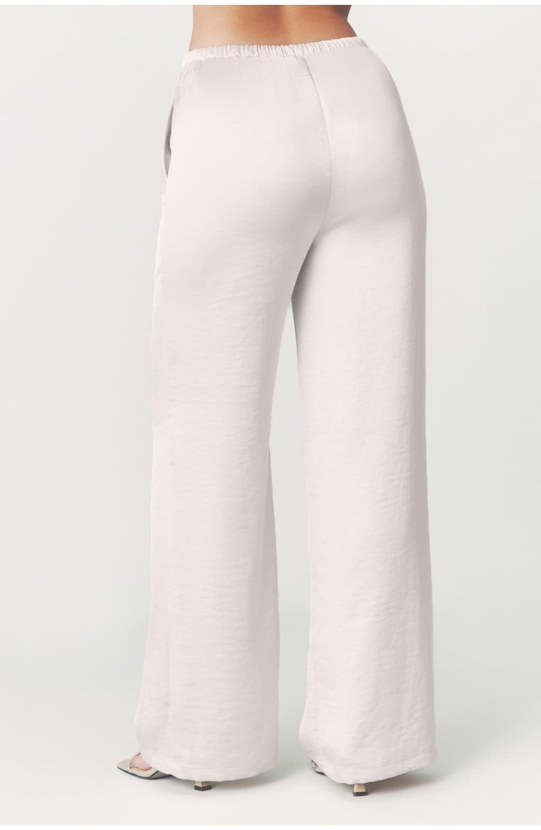 Six Stories Cleo Tie Waist Satin Pants, Alternate, color, Oyster