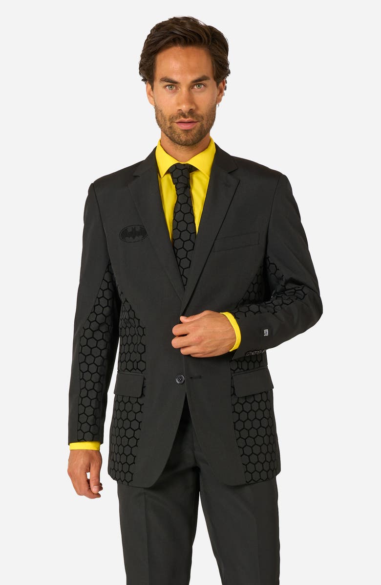 OppoSuits The Batman Slim Fit Two-Piece Suit & Tie Set, Alternate, color, Black