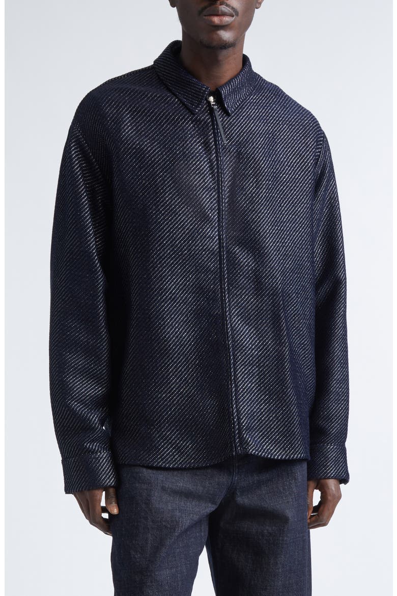 La Chemise Veloce Zip Overshirt, Main, color, NAVY/ BLACK