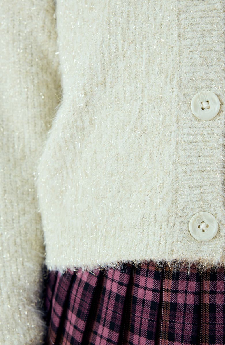 NEXT Kids' Glitter Cardigan, Alternate, color, Grey