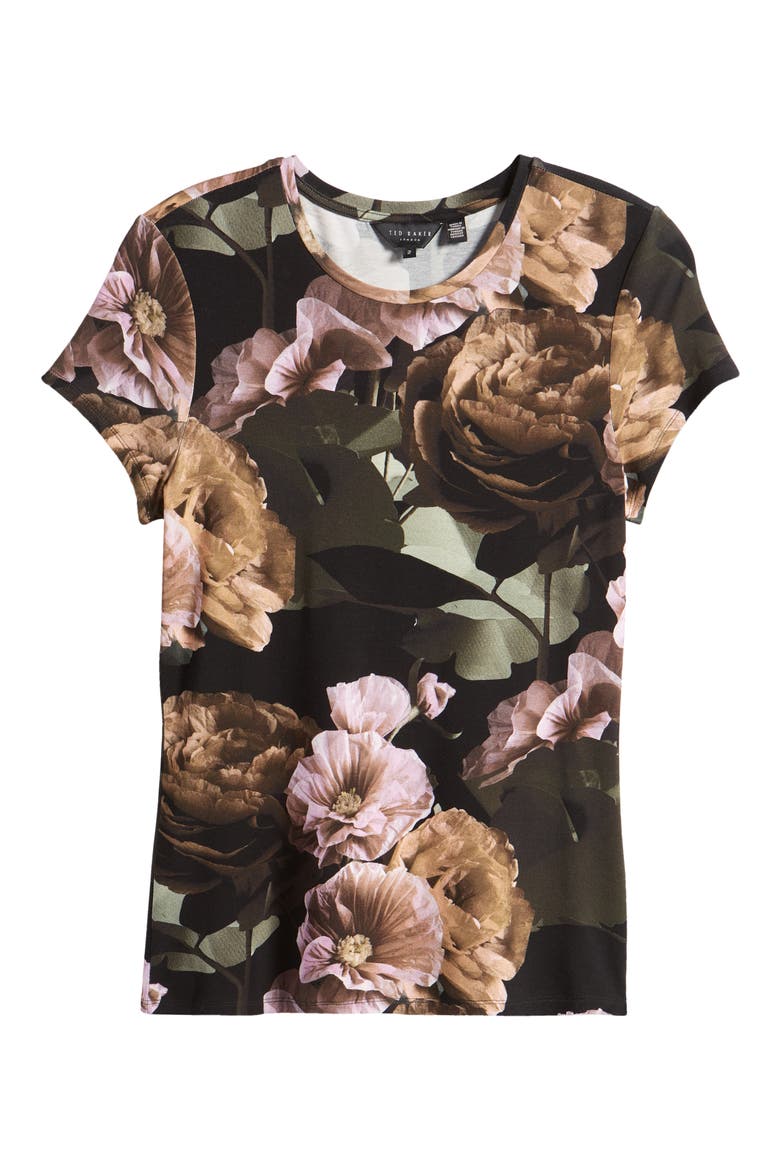 Morlaa Floral T-Shirt, Alternate, color, BLACK