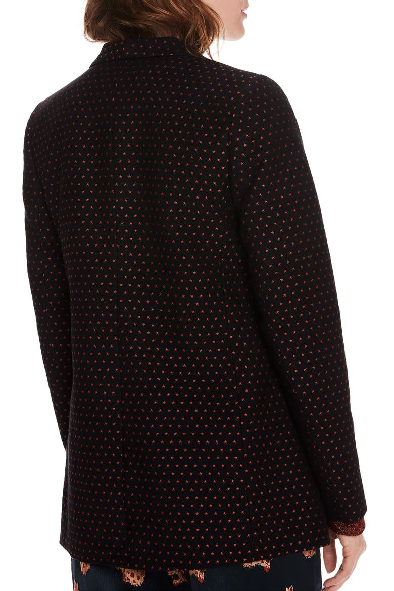 Tailored Stretch Jacquard Blazer, Alternate, color, BLACK W/ SMALL STAR PRINT